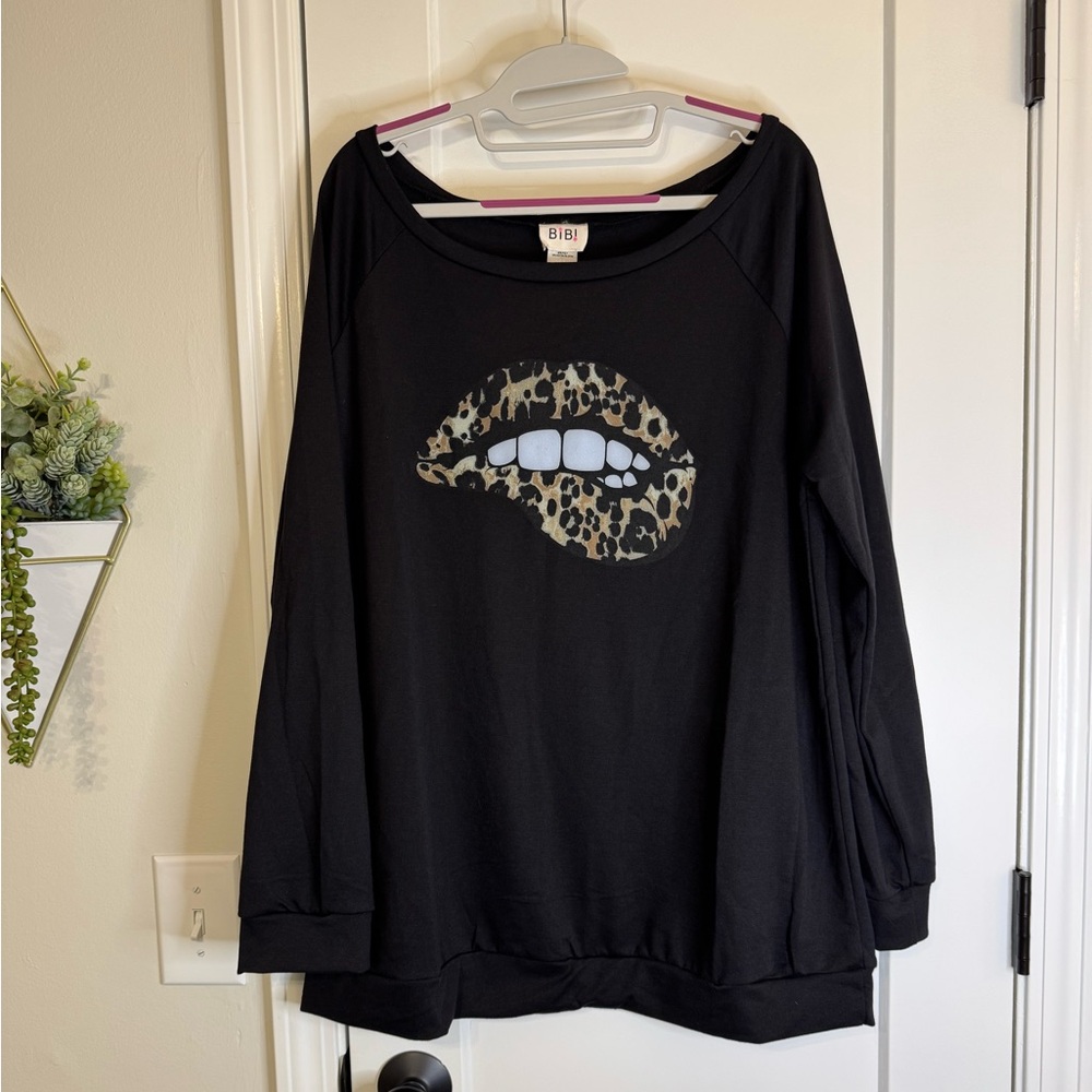 BiBi Black Long Sleeve Graphic Tee